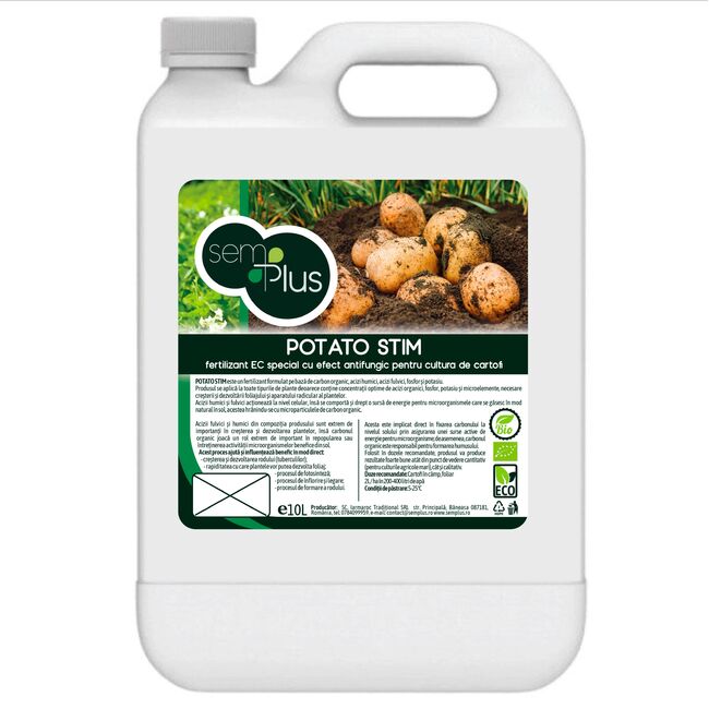 Biostimulator organic lichid cu efect antifungic pentru cultura de cartofi, Potato Stim, 10 litri
